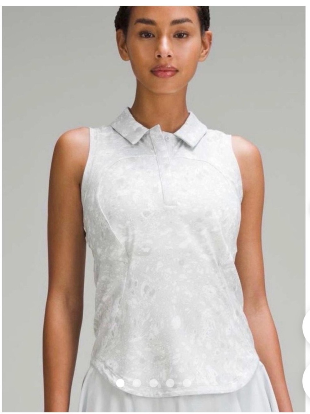 Lululemon Quick Dry Sleeveless White Collared Polo Top